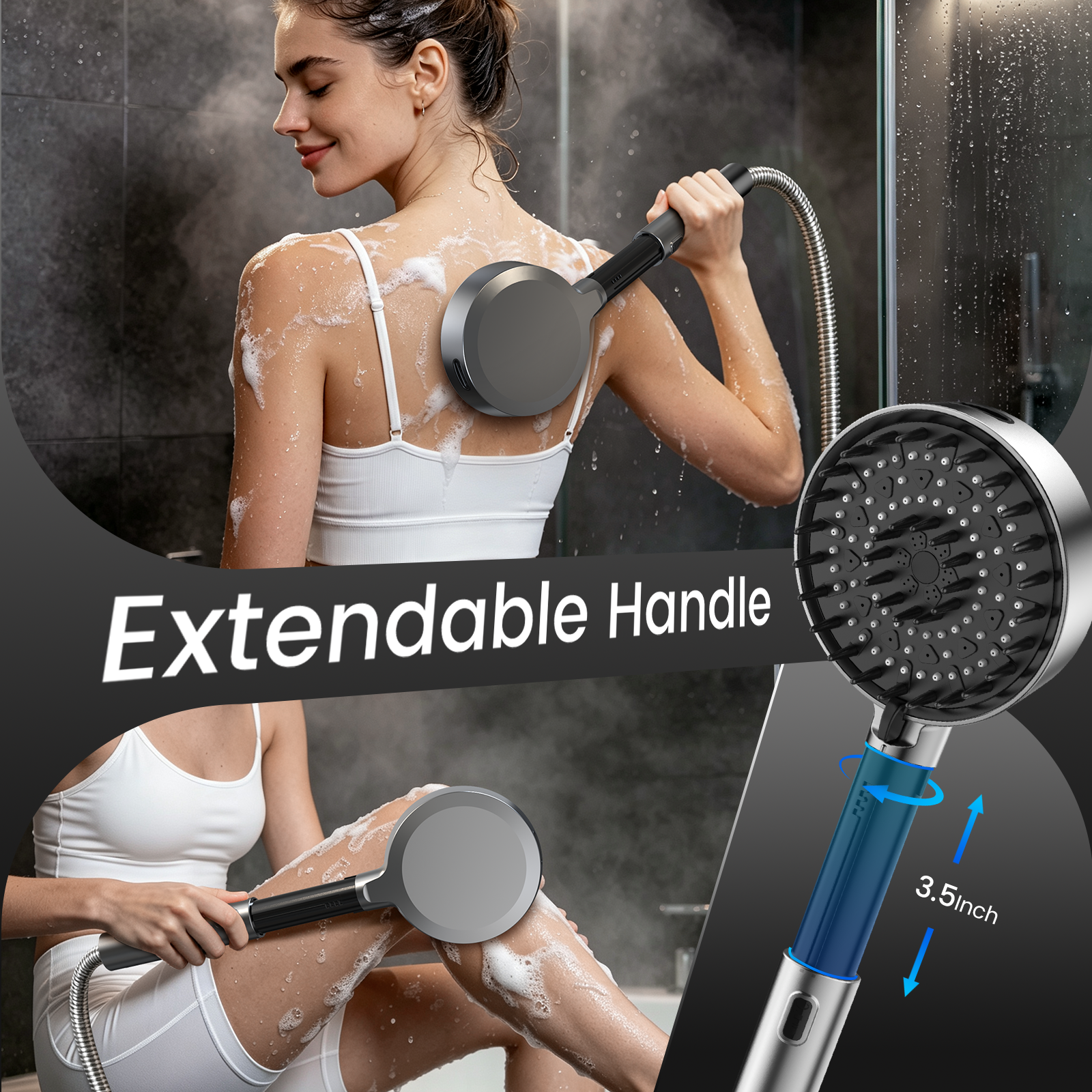 Can’t Reach Your Back in the Shower? Try an Extendable Shower Head
