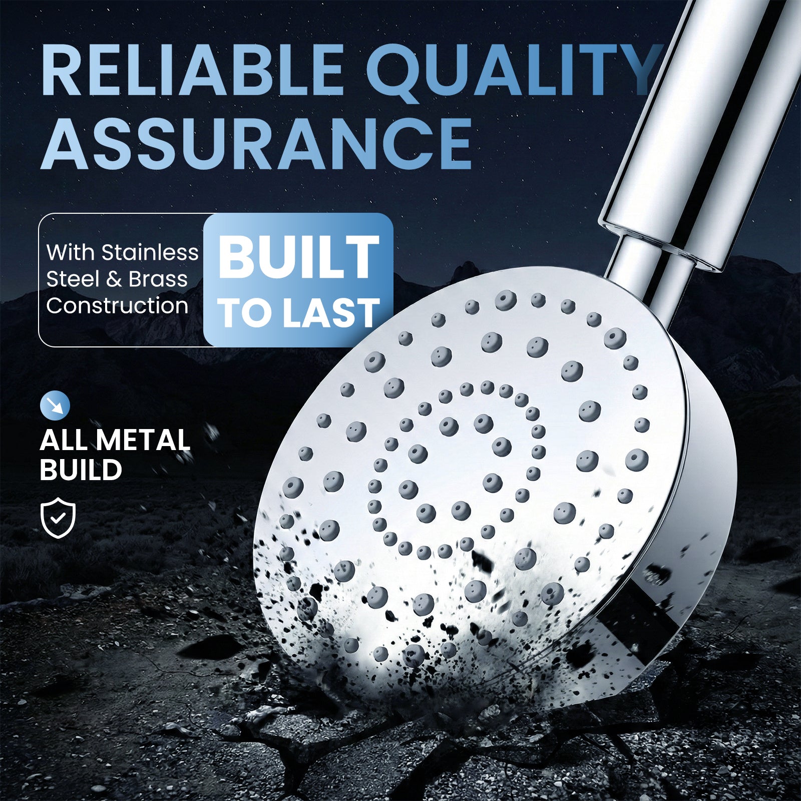 Feelso All-Metal High Pressure Filtered Shower Head with Hose