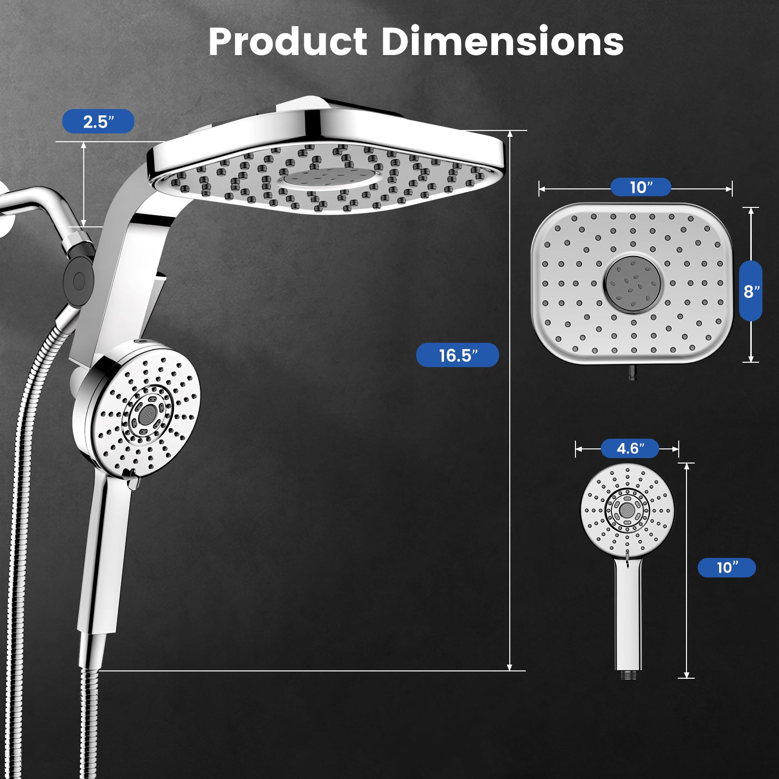 TDL1 4-Function Magnetic Shower Head Set