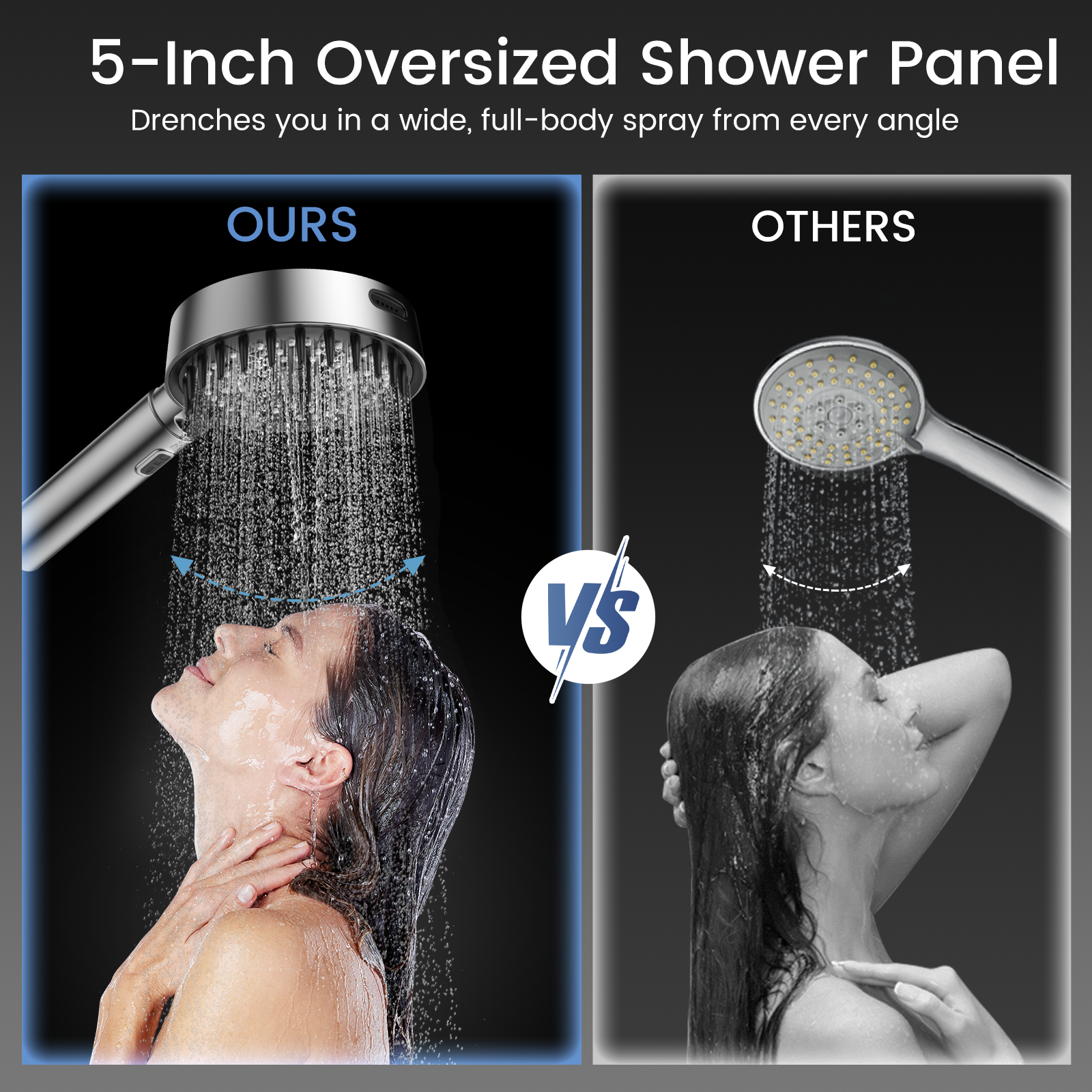 FEELSO Extendable Massage Shower Head – Adjustable Handheld Showerhead with Flexible Reach