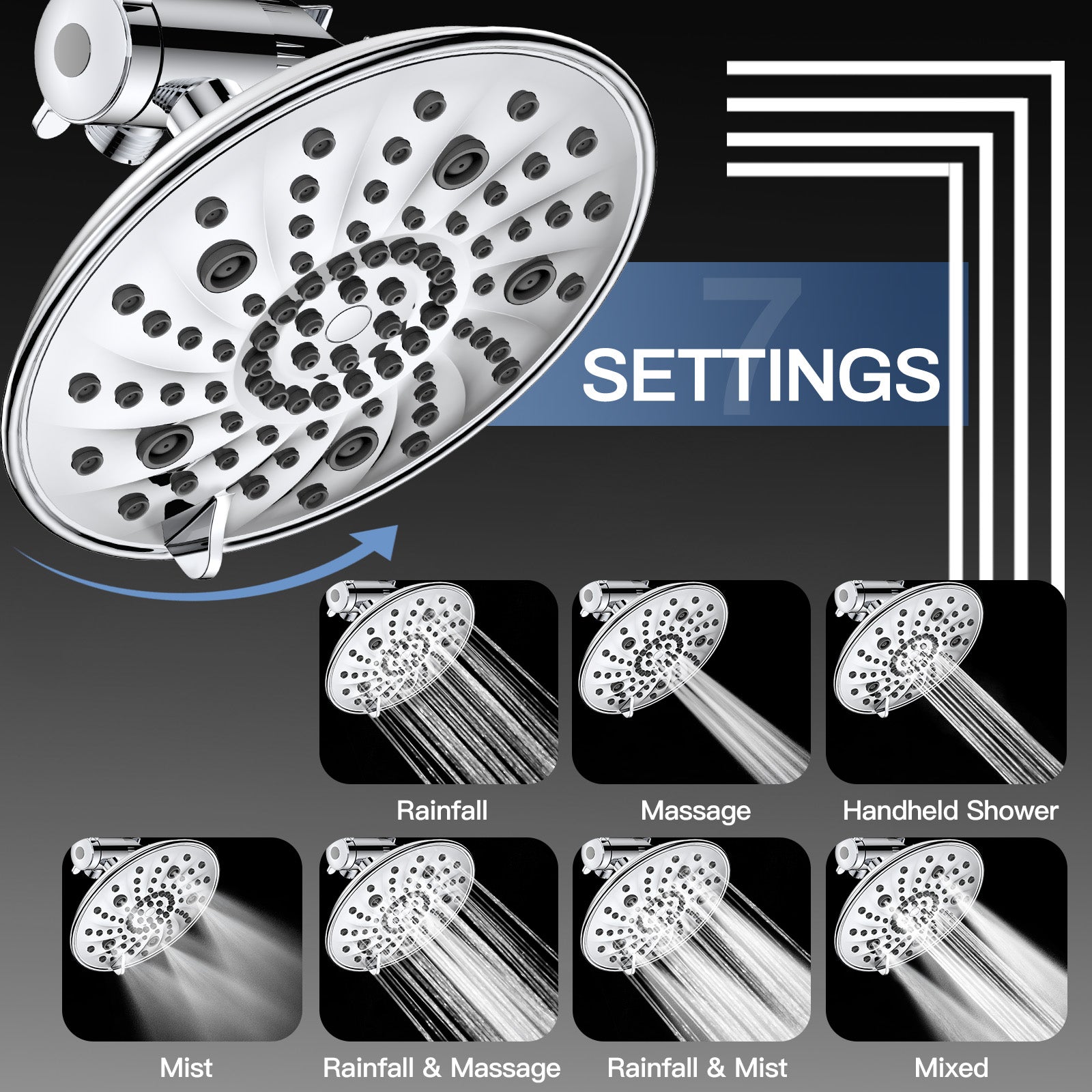 T5-7+8 Multi-Setting Shower Set