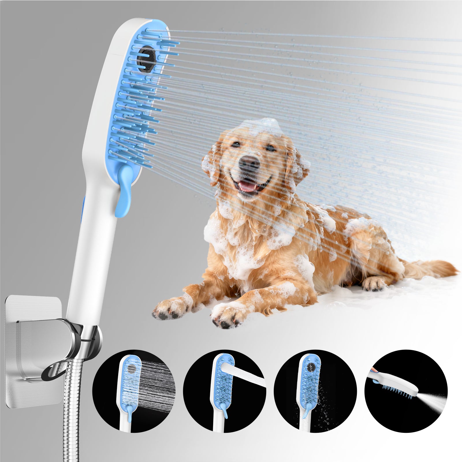 FEELSO 4-Function Handheld Pet Showerhead