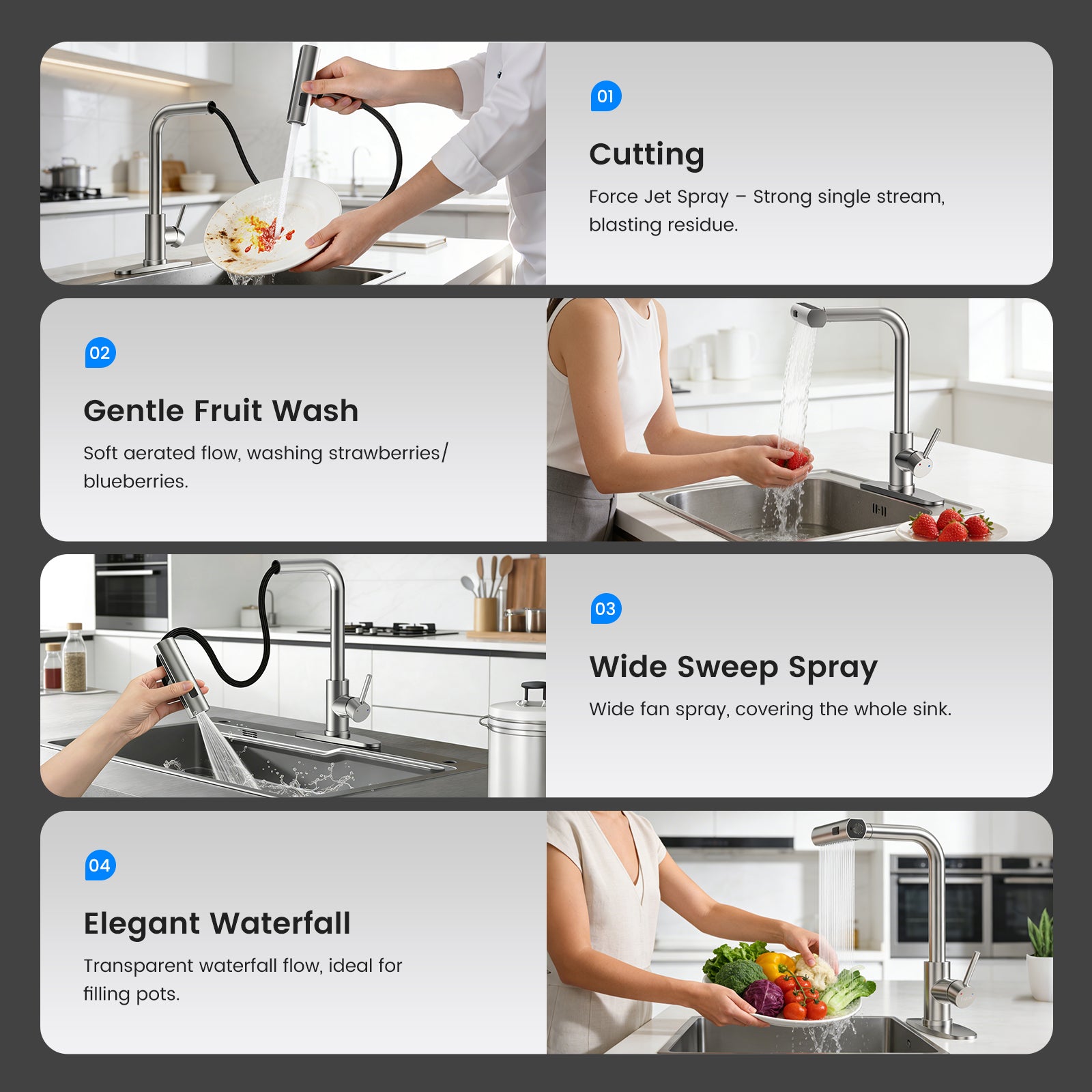 FEELSO FL7 Kitchen Pull-Down Faucet with Rain Spray