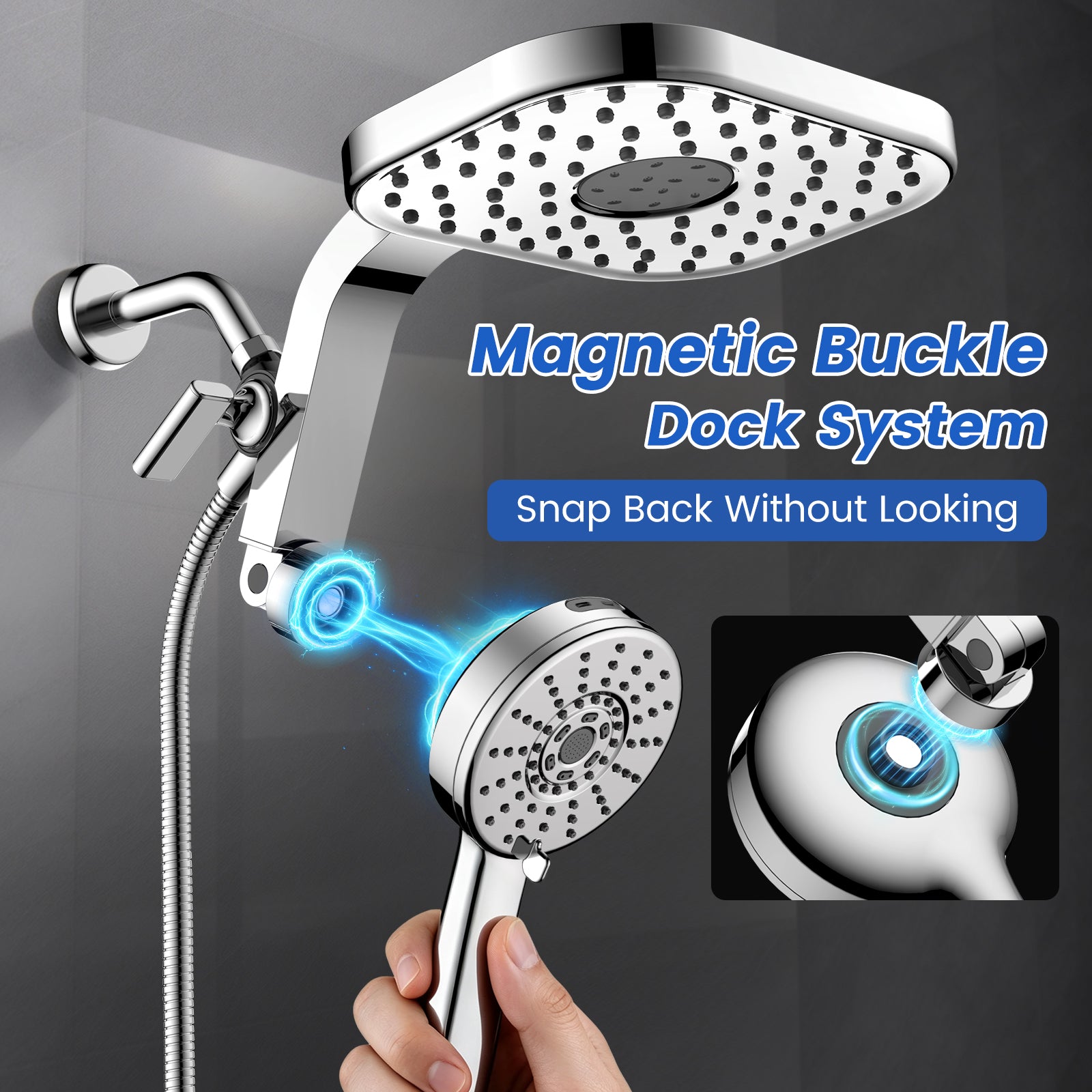 TDL1 4-Function Magnetic Shower Head Set