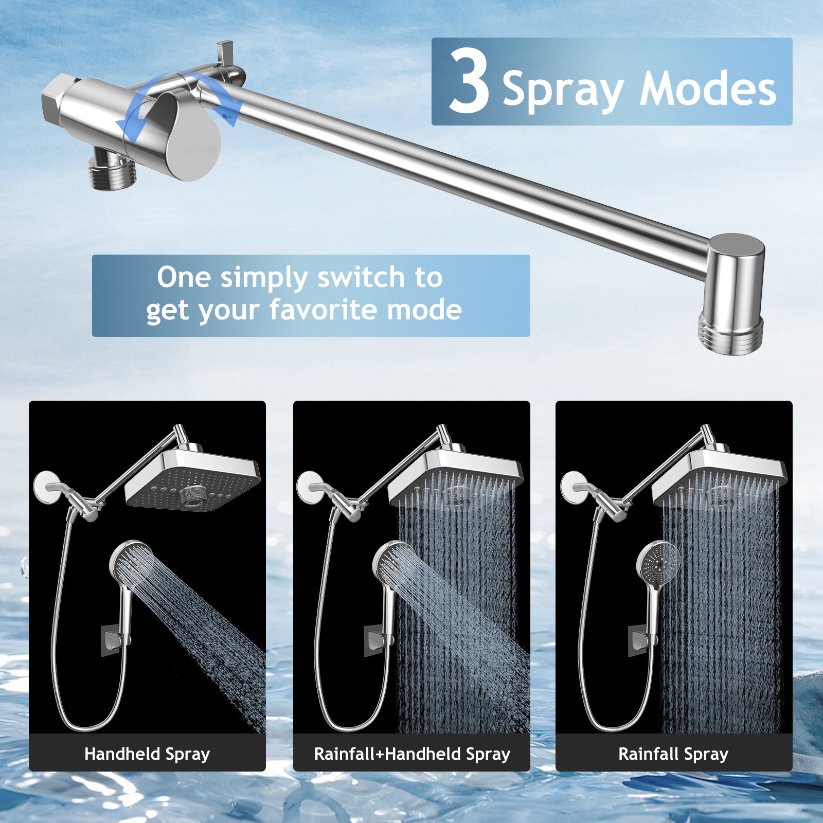 FEELSO Three-Level Overhead Shower Set
