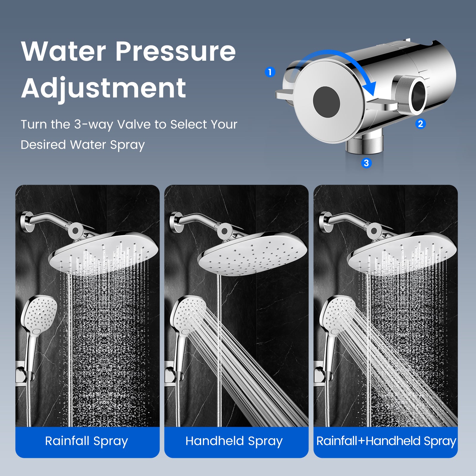 FEELSO T6 Large Rainfall Filtered Shower Head Set