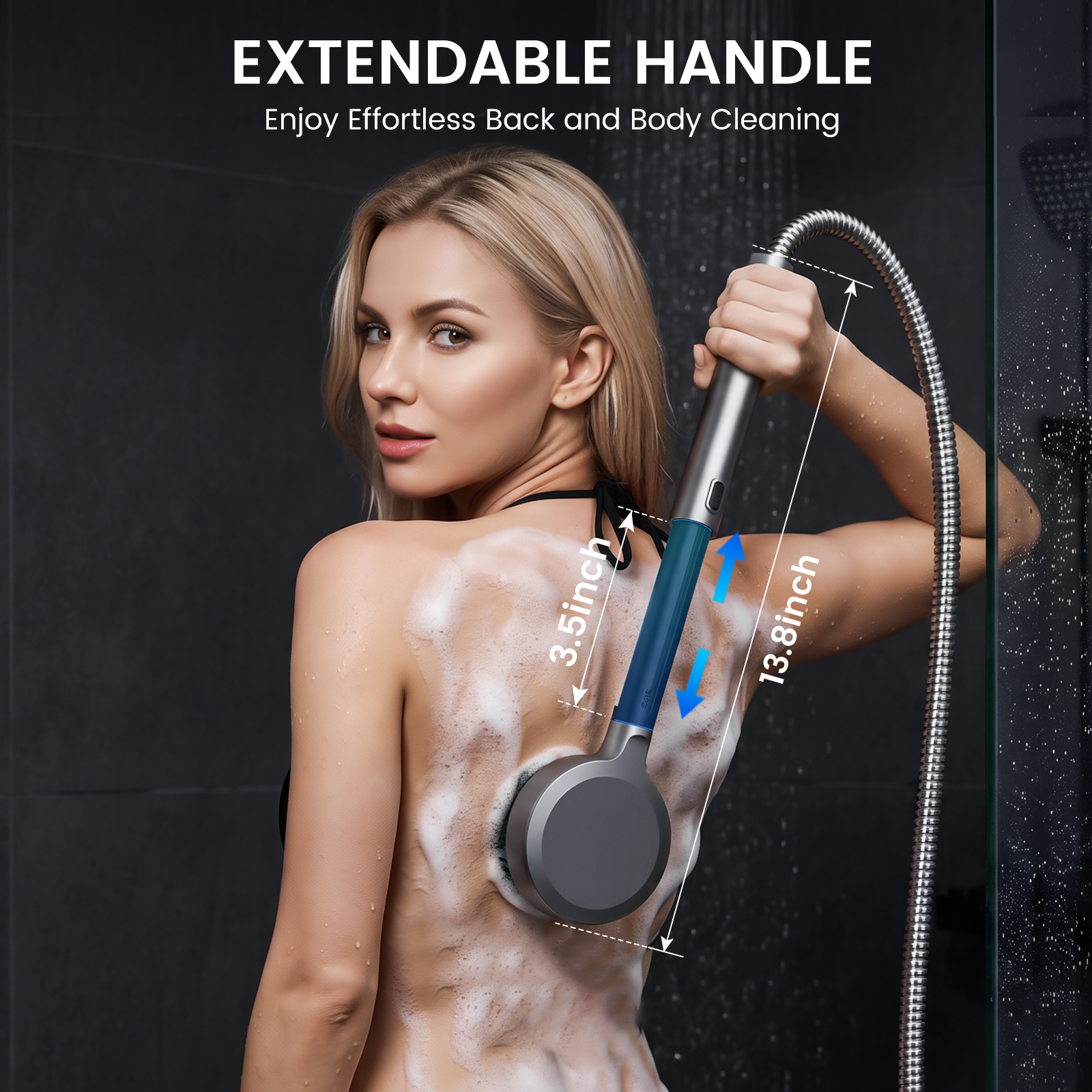 FEELSO Extendable Massage Shower Head – Adjustable Handheld Showerhead with Flexible Reach