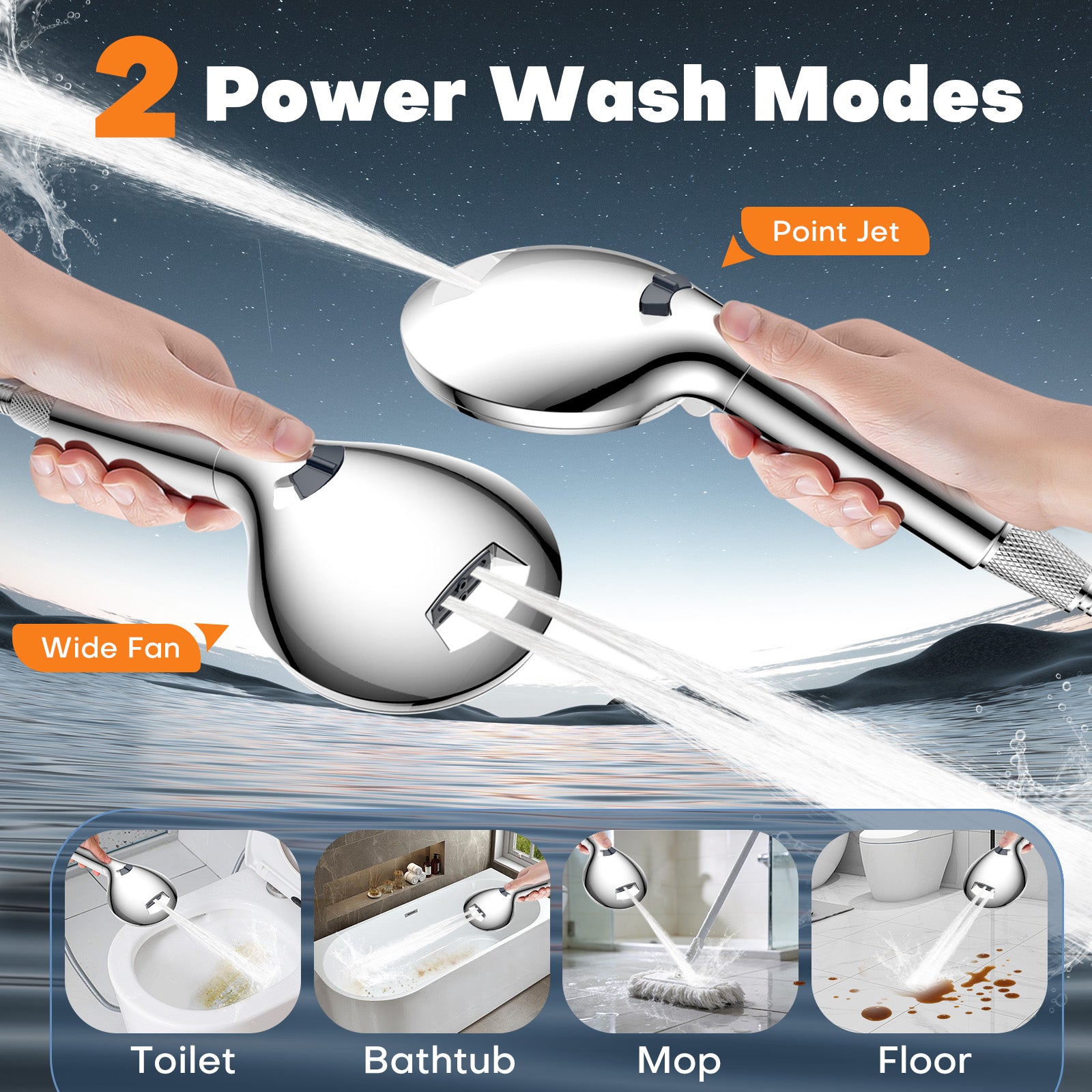 FEELSO SL3-Dual Backspray Five-Speed Handspray Filter Shower Head