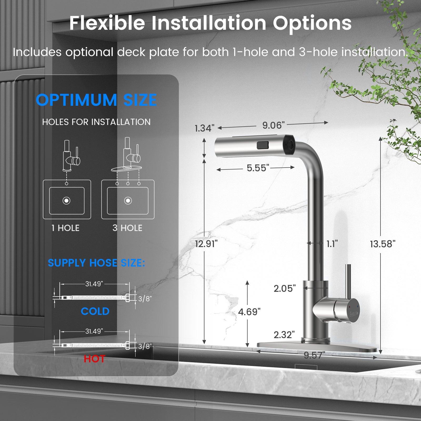 FEELSO FL7 Kitchen Pull-Down Faucet with Rain Spray