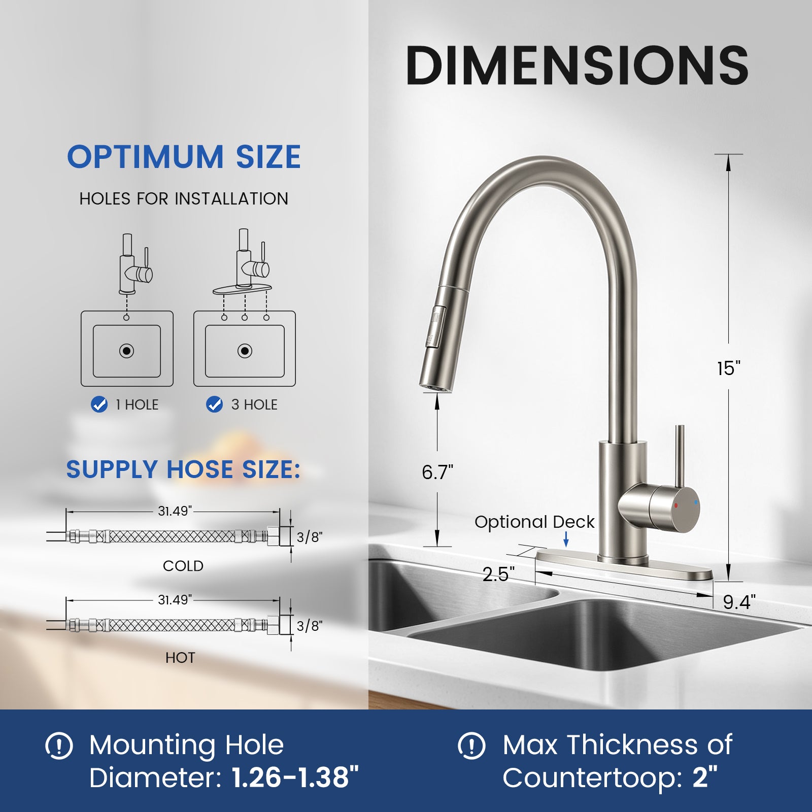 FEELSO FL2S-KE7120LS Brushed Nickel Kitchen Faucet