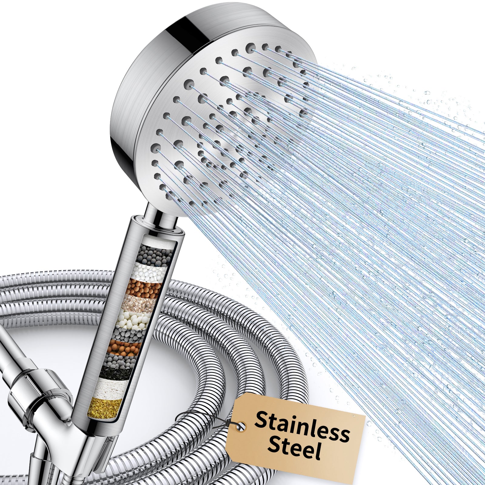 Limited-Time Offer Feelso SL9 All-Metal High Pressure Filtered Shower Head with Hose