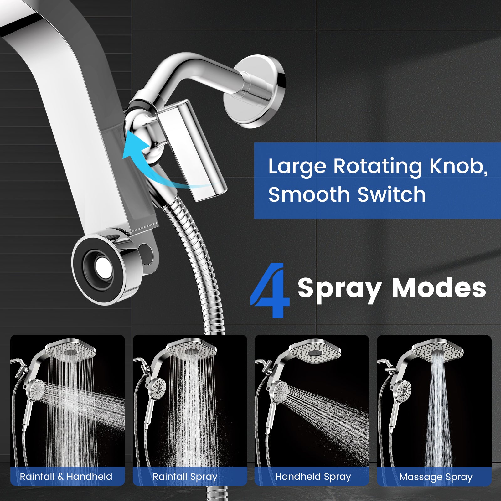 TDL1 4-Function Magnetic Shower Head Set