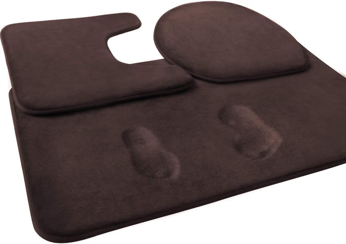 FEELSO 3 Piece Bathroom Rugs Non Slip and Absorbent Mats
