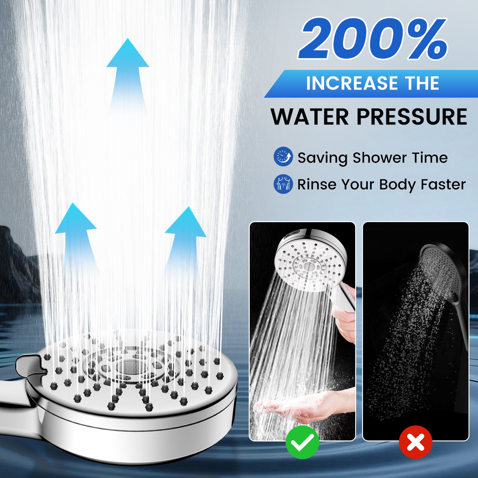 TDL1 4-Function Magnetic Shower Head Set