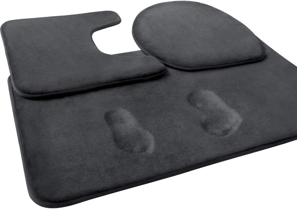 FEELSO 3 Piece Bathroom Rugs Non Slip and Absorbent Mats