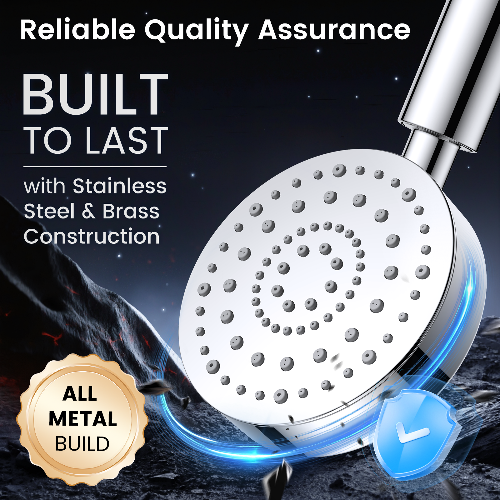 FEELSO Filtered Shower Head with Handheld, 6 Spray High Pressure ALL METAL Shower Head with Filters for Hard Water - Remove Chlorine, Reduce Dry Itchy Skin, Extra-long 72" Hose and Brass Holder