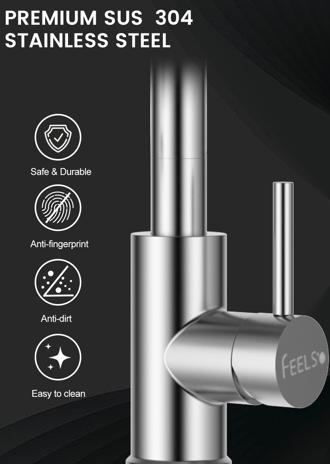 FEELSO Upgraded Filter Water Kitchen Faucet