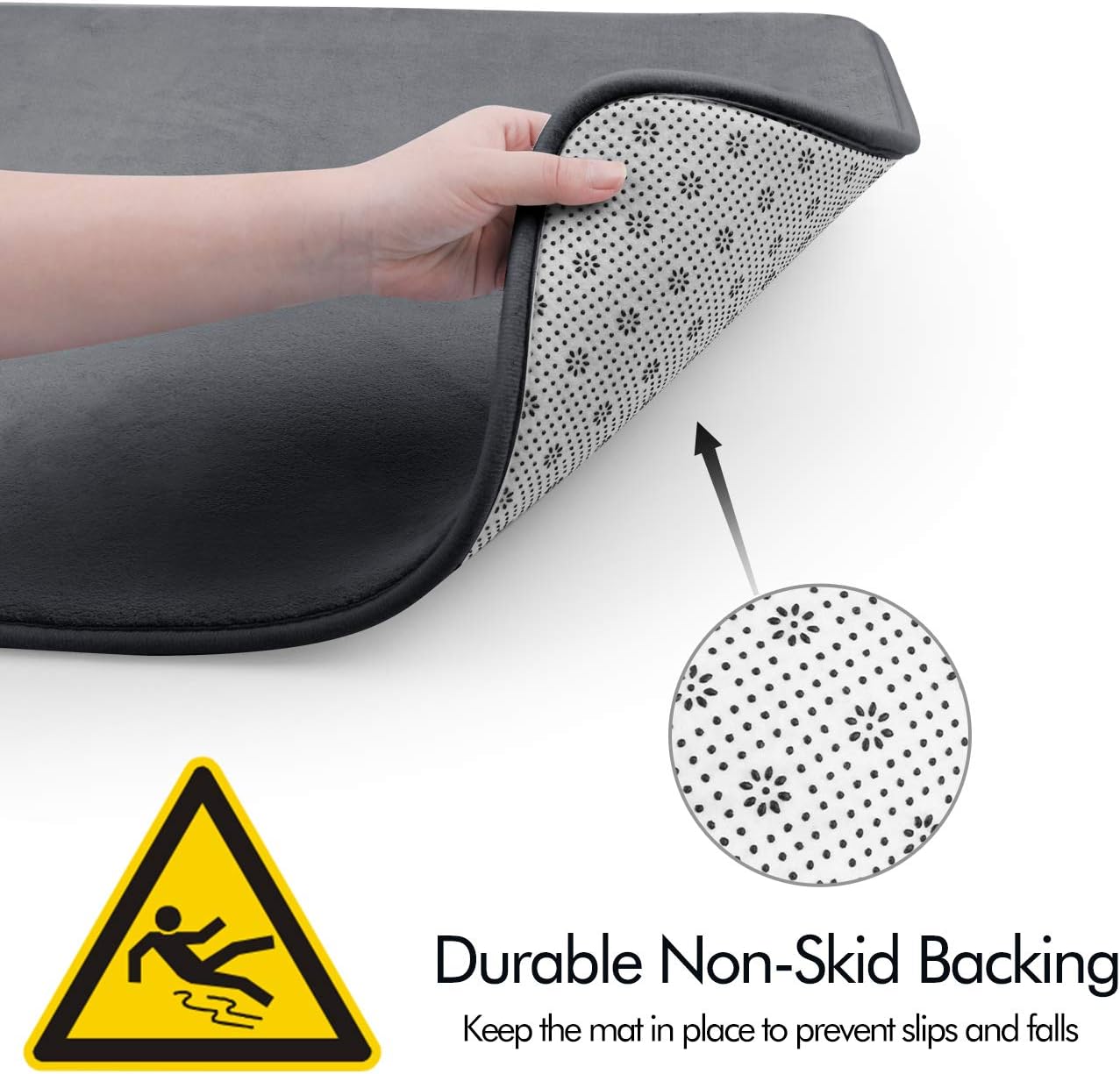 FEELSO 3 Piece Bathroom Rugs Non Slip and Absorbent Mats