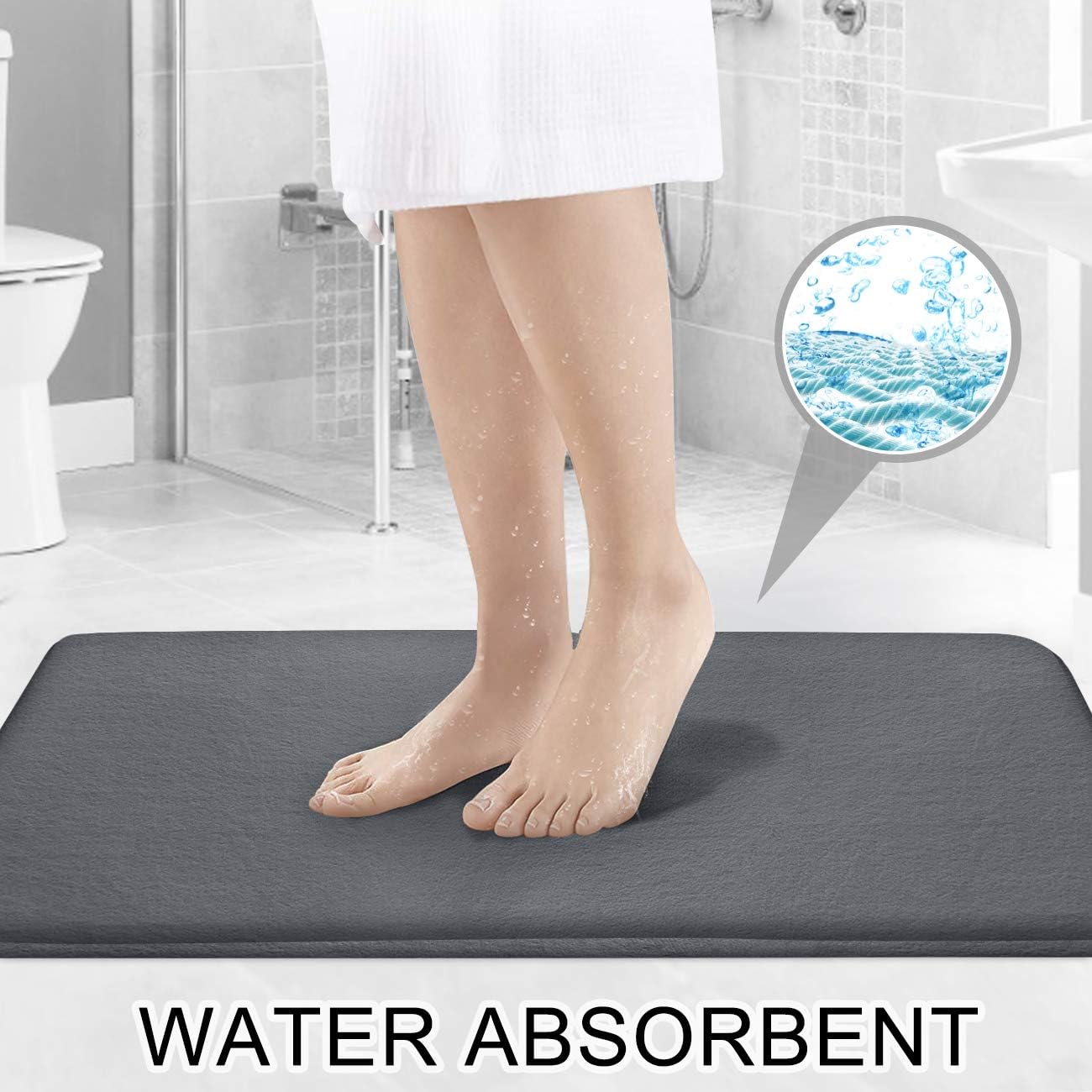 FEELSO 3 Piece Bathroom Rugs Non Slip and Absorbent Mats