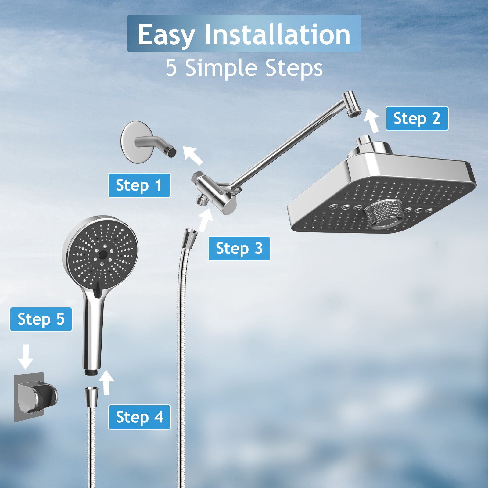 FEELSO Three-Level Overhead Shower Set