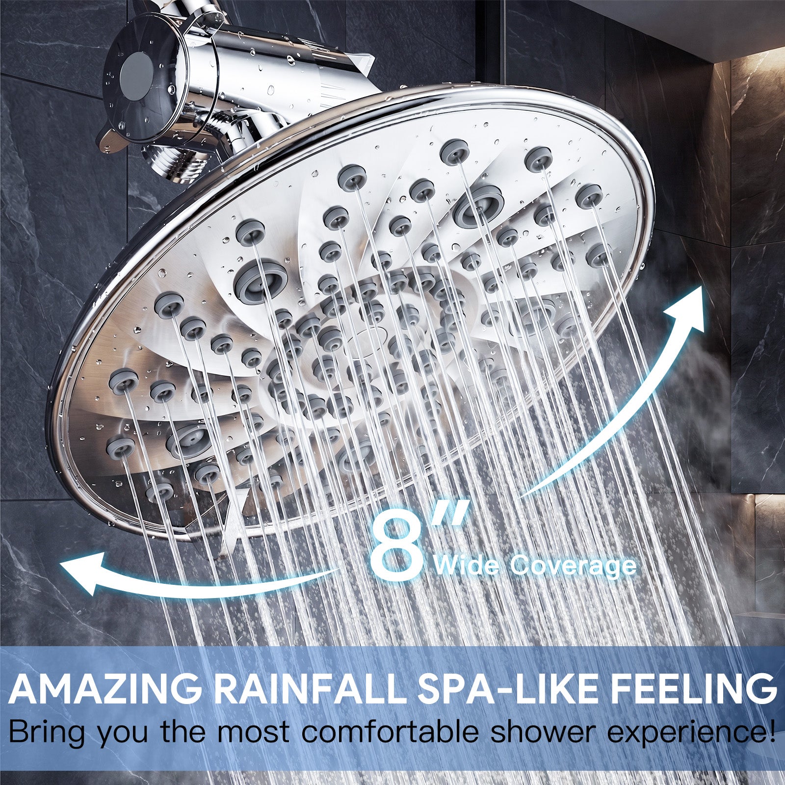 FEELSO T5 Filtered Shower Head Kit | 7+8 Modes High Pressure Massage Shower Set