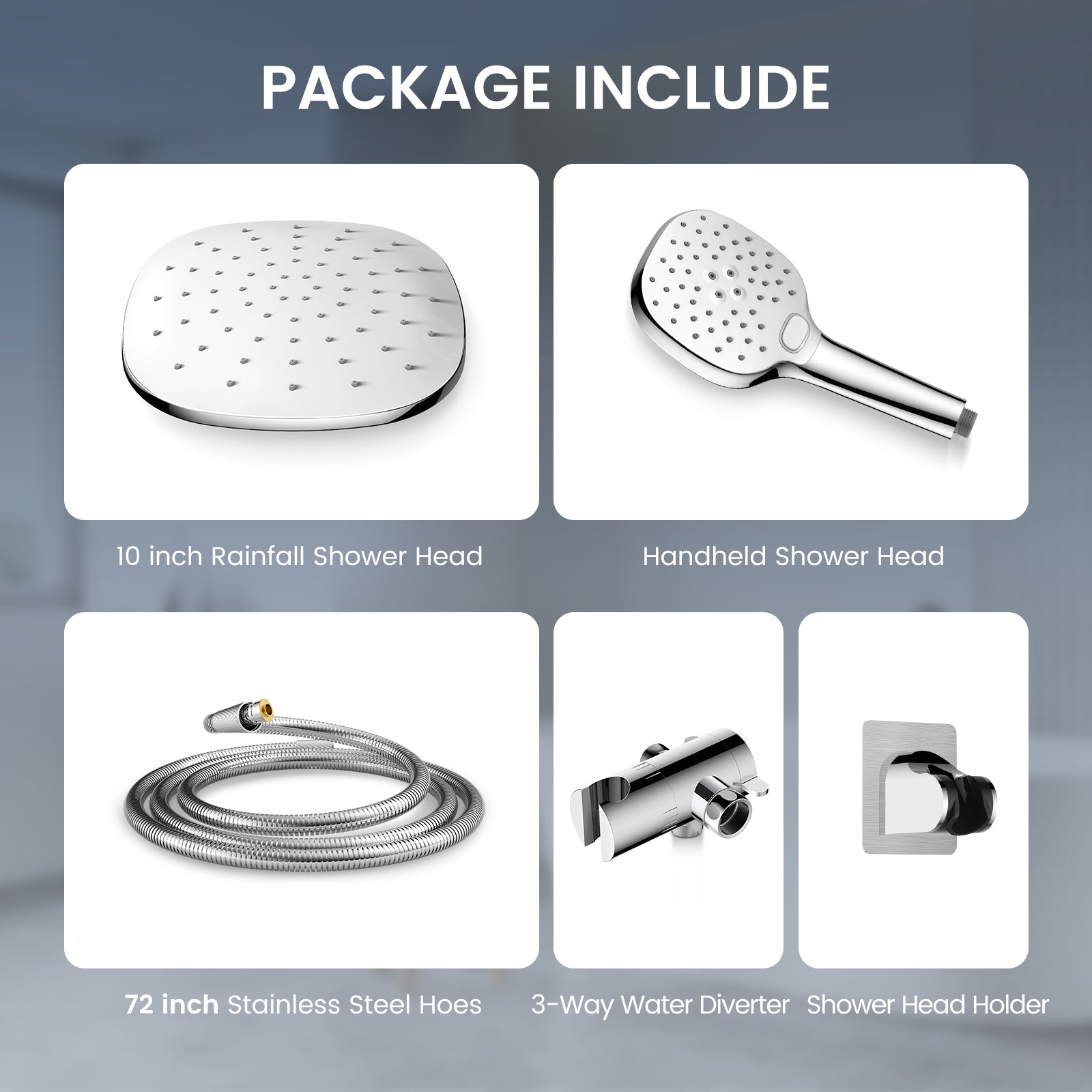 FEELSO T6 Large Rainfall Filtered Shower Head Set
