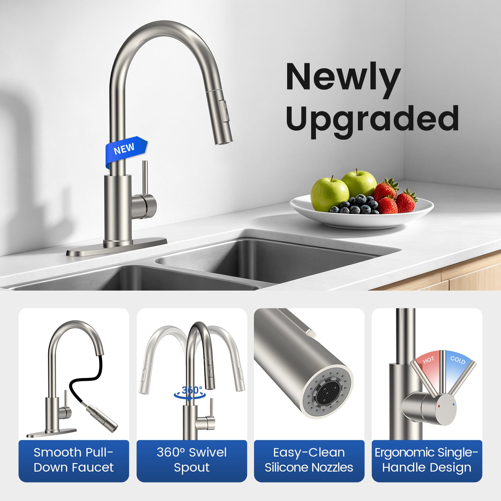 FEELSO FL2S-KE7120LS Brushed Nickel Kitchen Faucet