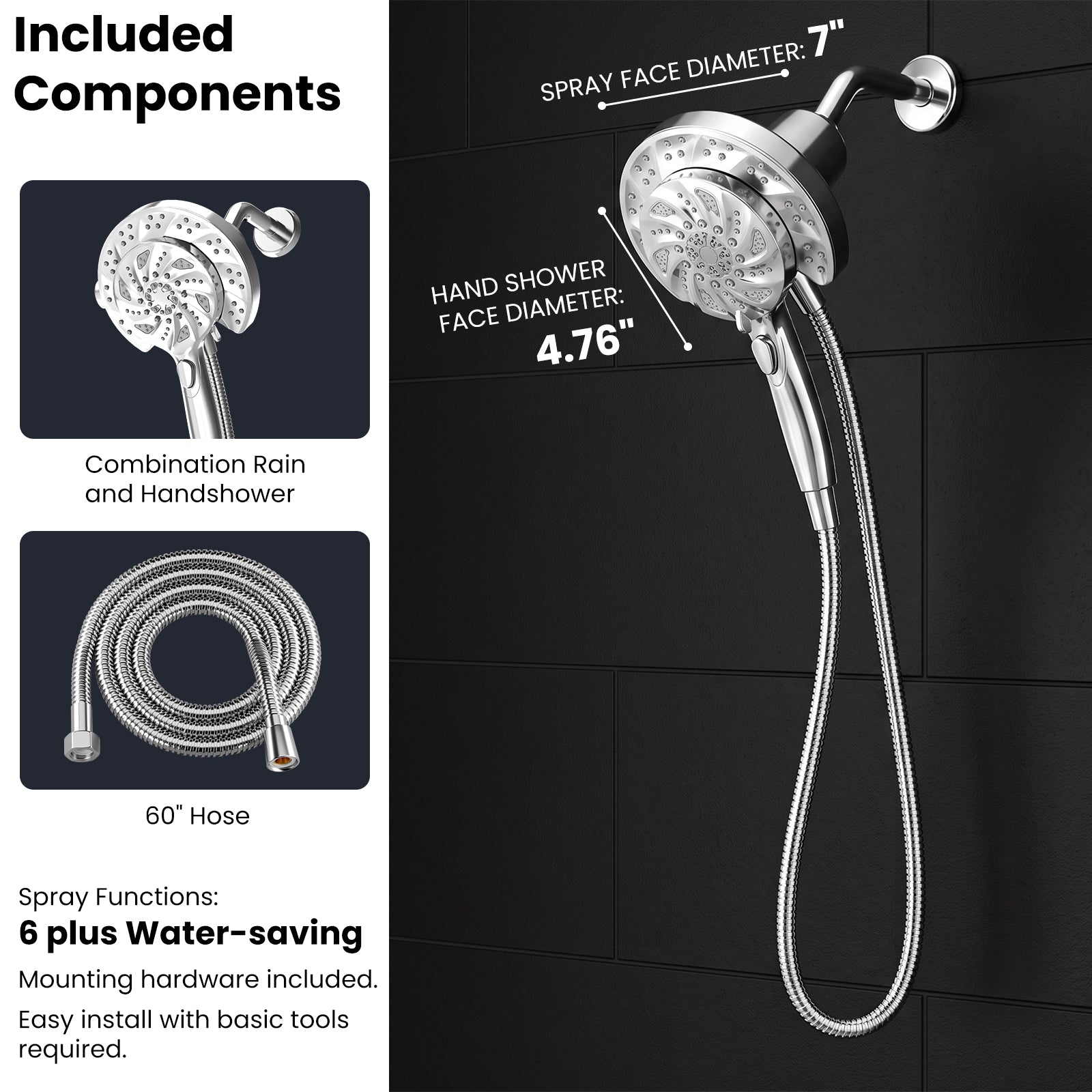 FEELSO T7 Magnetic 2-in-1 Shower Head Set