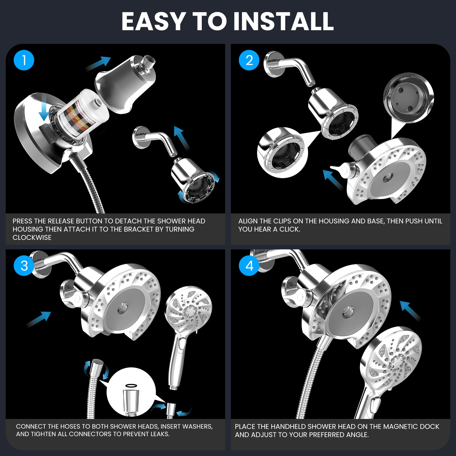 FEELSO T7 Magnetic 2-in-1 Shower Head Set